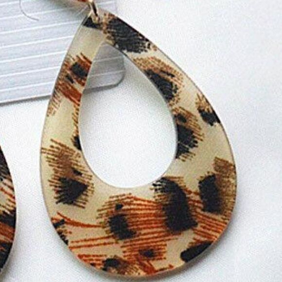 Geometric Animal Print Acrylic Earrings - Picture 2 of 6